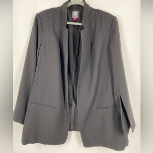 Vince Camuto Black Open Front Jacket‎ with slit sleeves, Size 18W